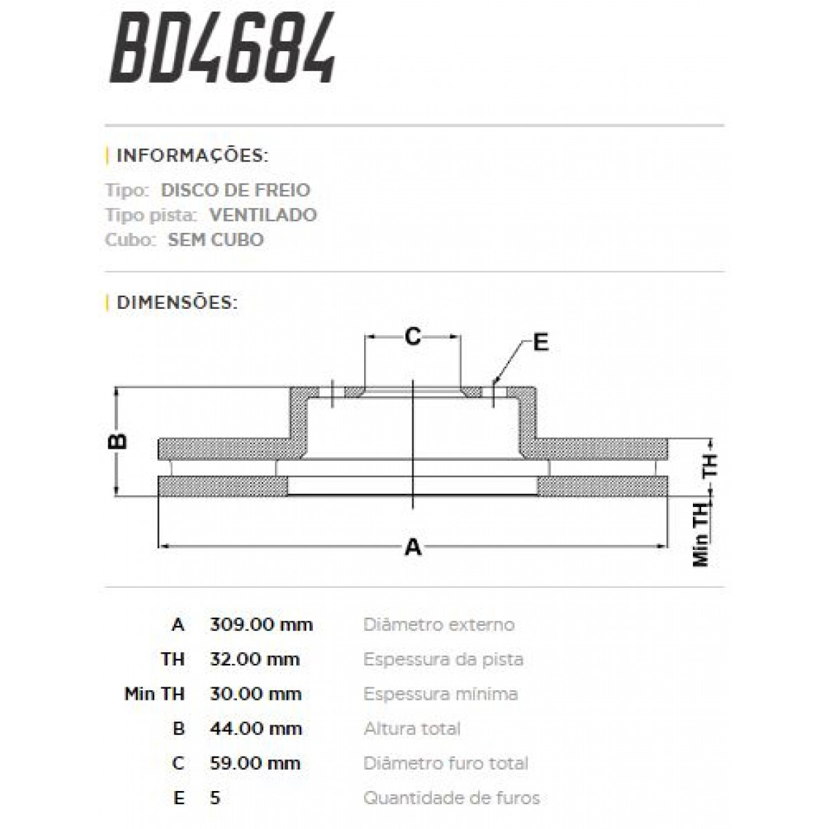 Disco Dianteiro Fremax Peugeot 807 04/04 (Par) BD4684 - 3