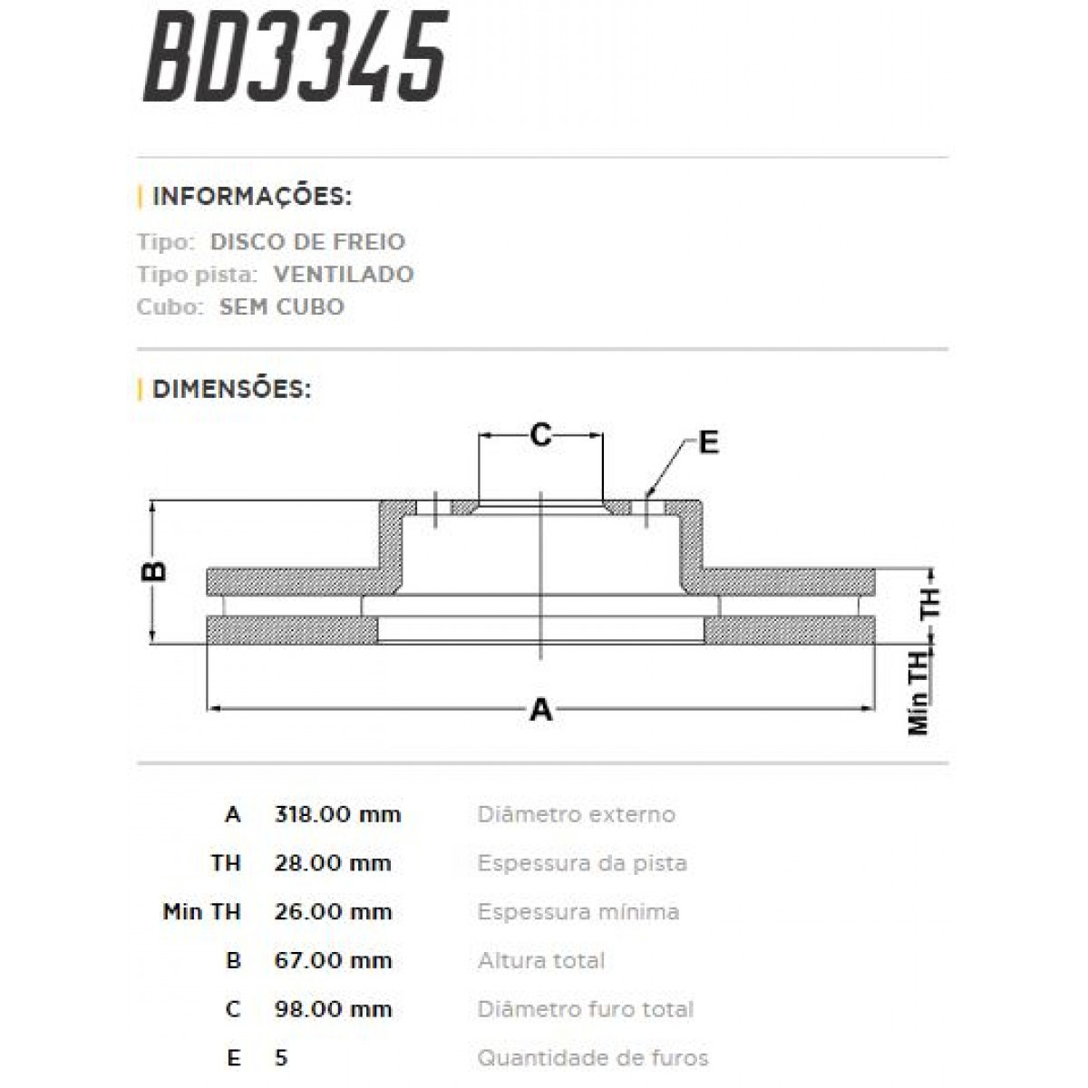 Disco Dianteiro Fremax Porsche 911 Carrera 97/ (Par) BD3345 - 3