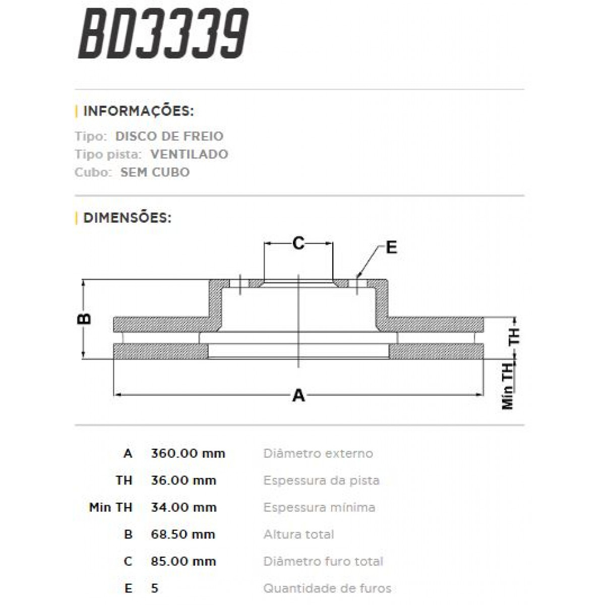 Disco Dianteiro Fremax Porsche Cayenne 11/ (Par) BD3339 - 3