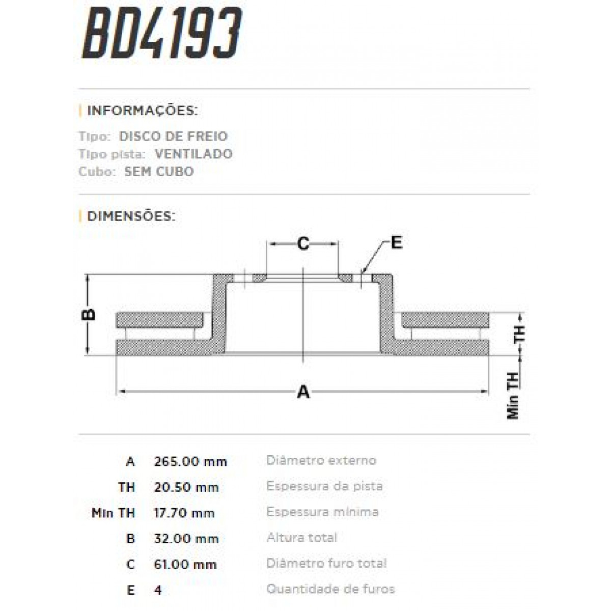 Disco Dianteiro Fremax Renault 21 92/94 (Par) BD4193 - 3