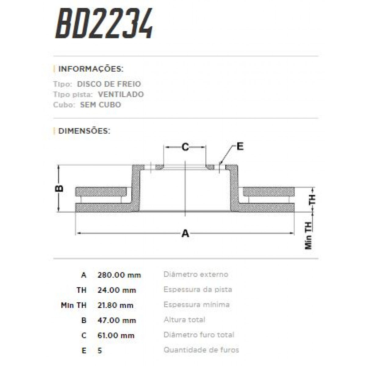 Disco Dianteiro Fremax Renault Laguna 02/03 (Par) BD2234 - 3