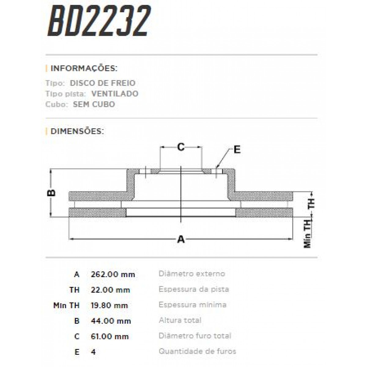 Disco Dianteiro Fremax Renault Laguna 94/01 (Par) BD2232 - 3