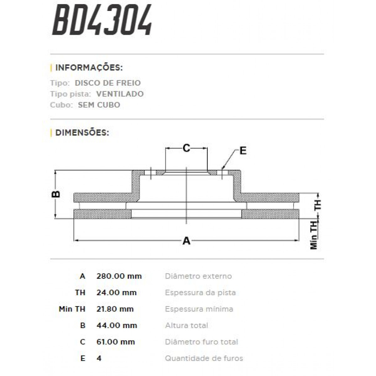 Disco Dianteiro Fremax Renault Scénic 99/09 (Par) BD4304 - 3