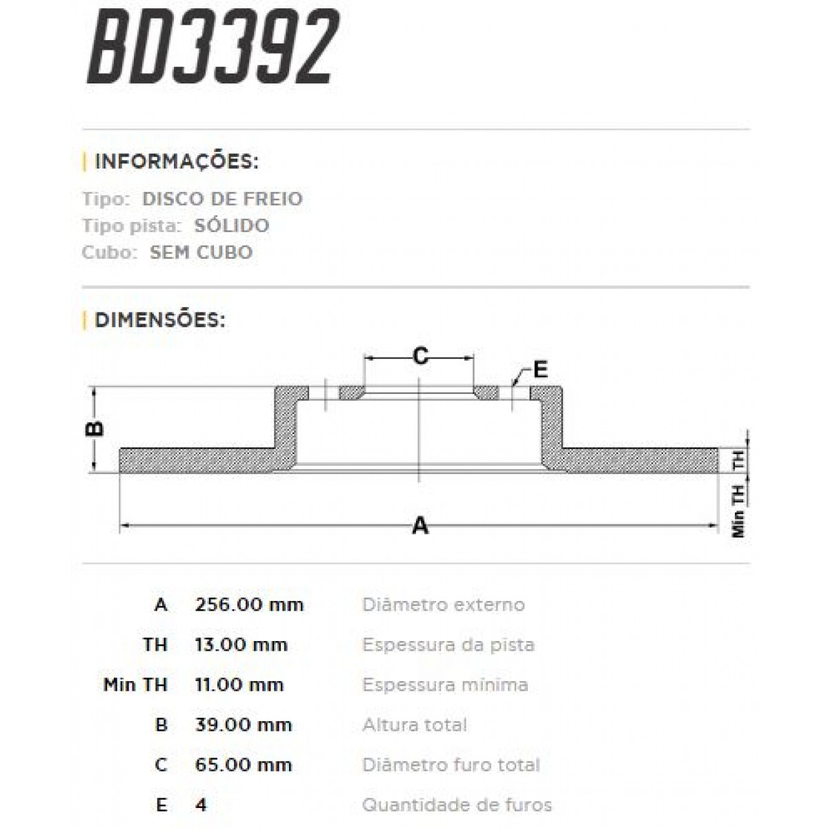 Disco Dianteiro Fremax Seat Inca 99/02 (Par) BD3392 - 3