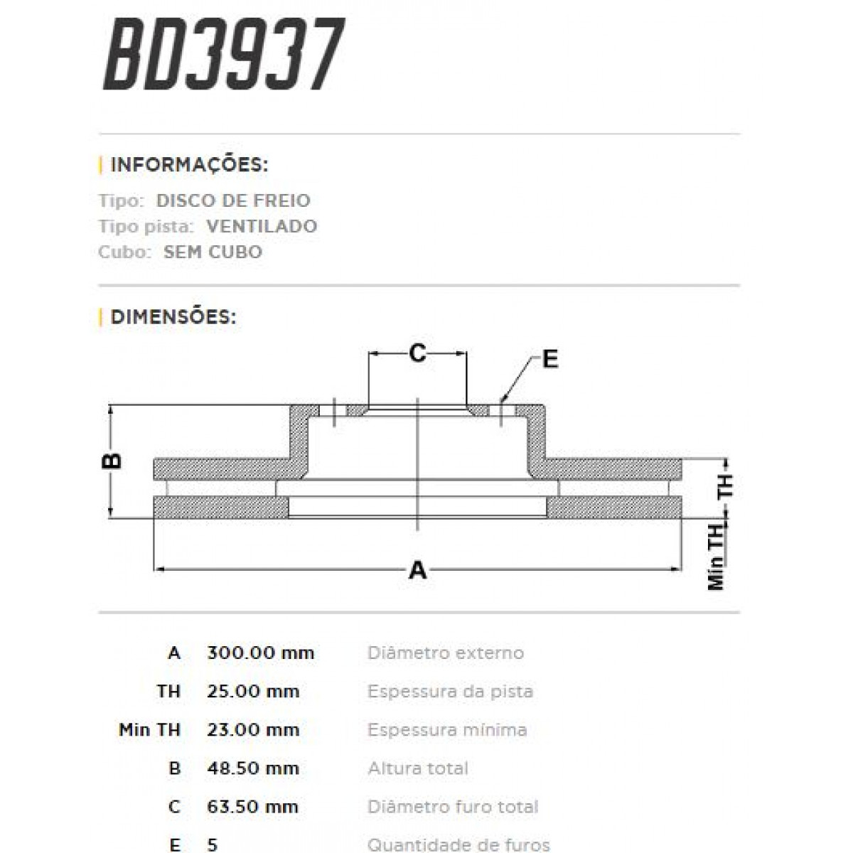 Disco Dianteiro Fremax Volvo S40 05/10 (Par) BD3937 - 3