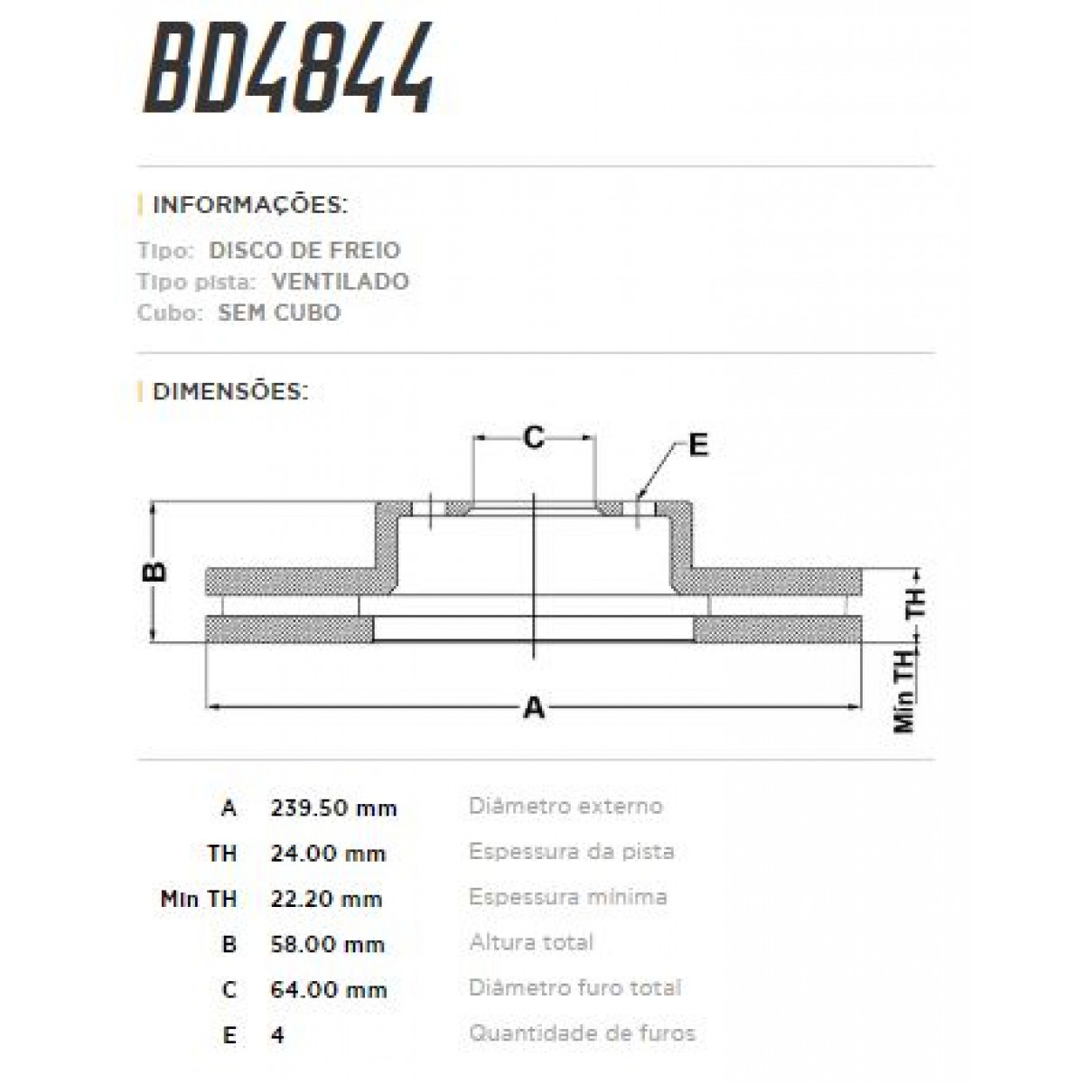 Disco Dianteiro Fremax Vw Apollo 90/92 (Par) BD4844 - 3
