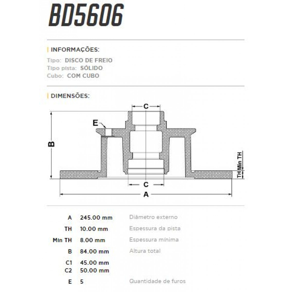 Disco Traseiro Fremax Audi A4 95/08 (Par) BD5606 - 3