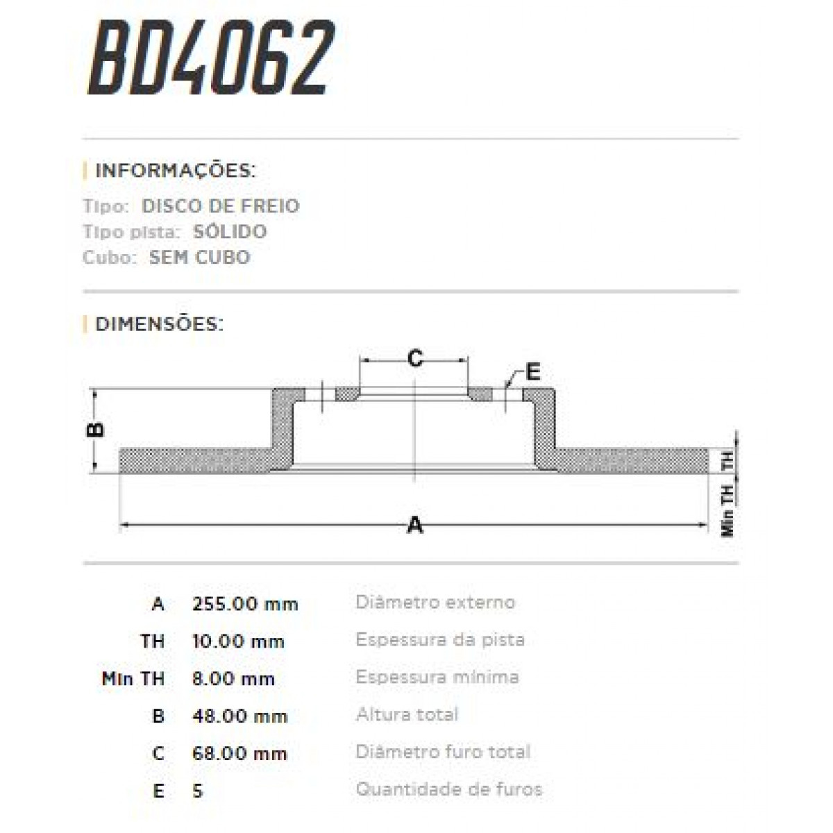 Disco Traseiro Fremax Audi A6 02/12 (Par) BD4062 - 3