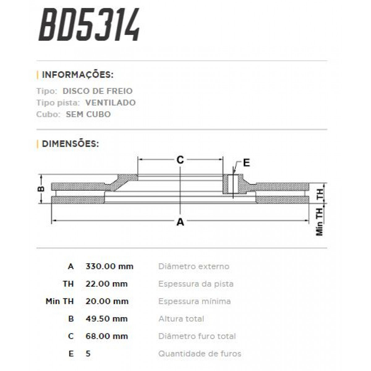 Disco Traseiro Fremax Audi A6 07/08 (Par) BD5314 - 3