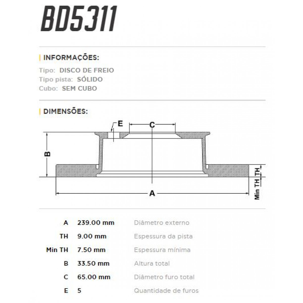 Disco Traseiro Fremax Audi Tt 99/06 (Par) BD5311 - 3