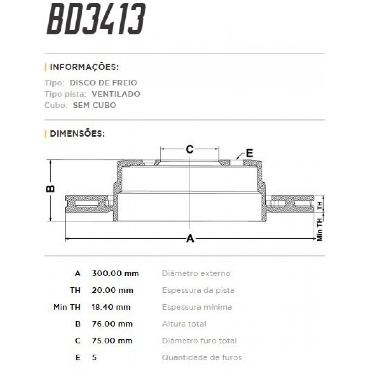 Disco Traseiro Fremax Bmw 120 13/15 (Par) BD3413 - 3