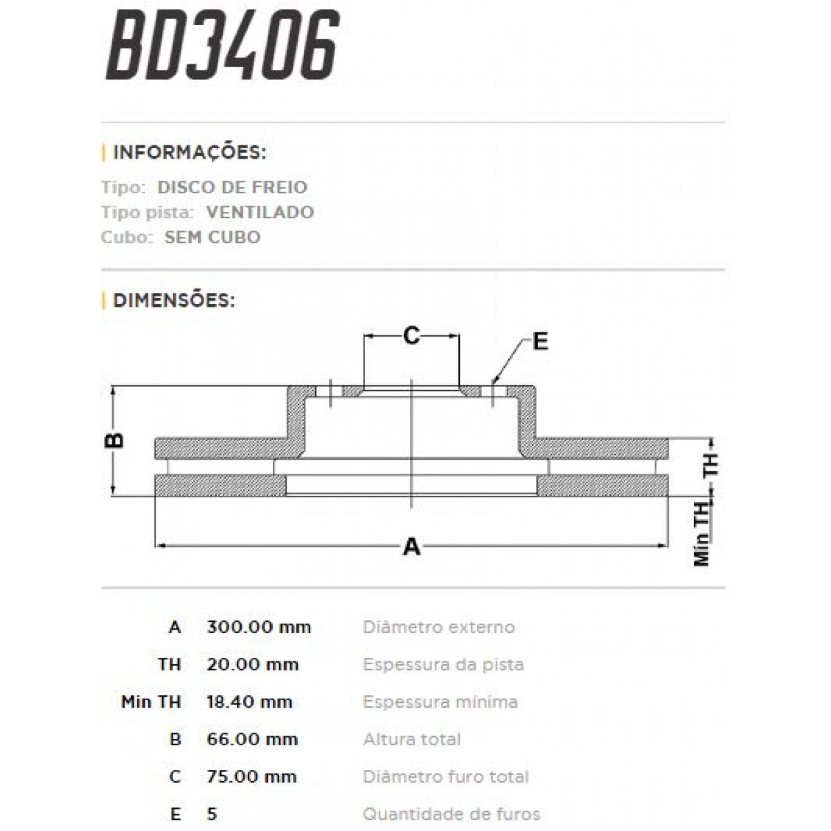 Disco Traseiro Fremax Bmw 130 06/12 (Par) BD3406 - 3