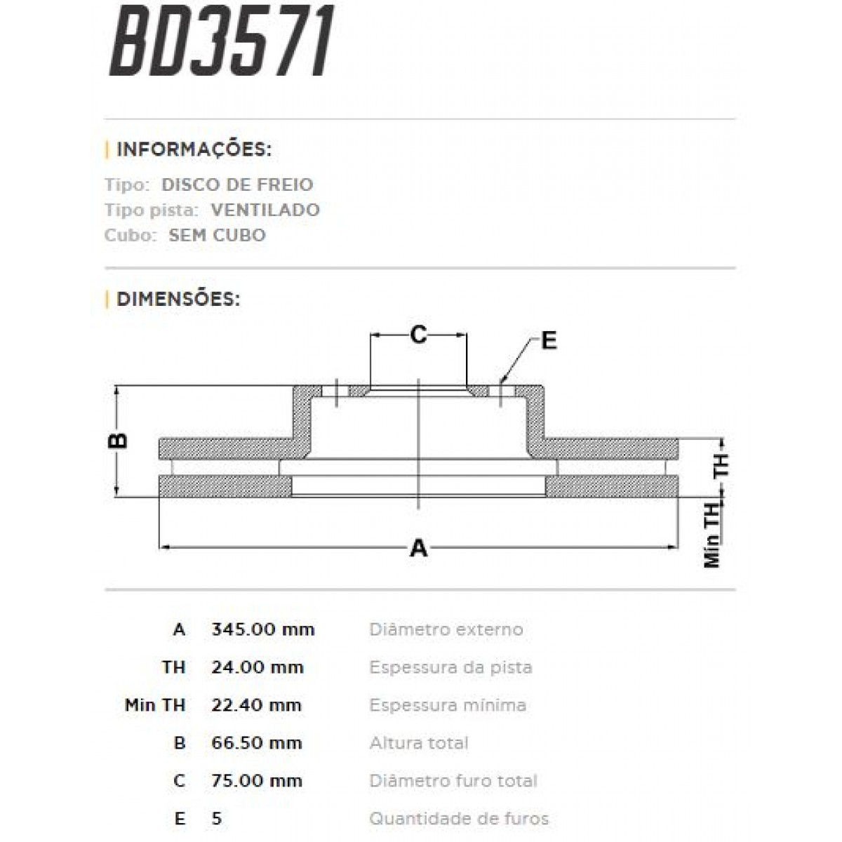 Disco Traseiro Fremax Bmw 328 12/ (Par) BD3571 - 3