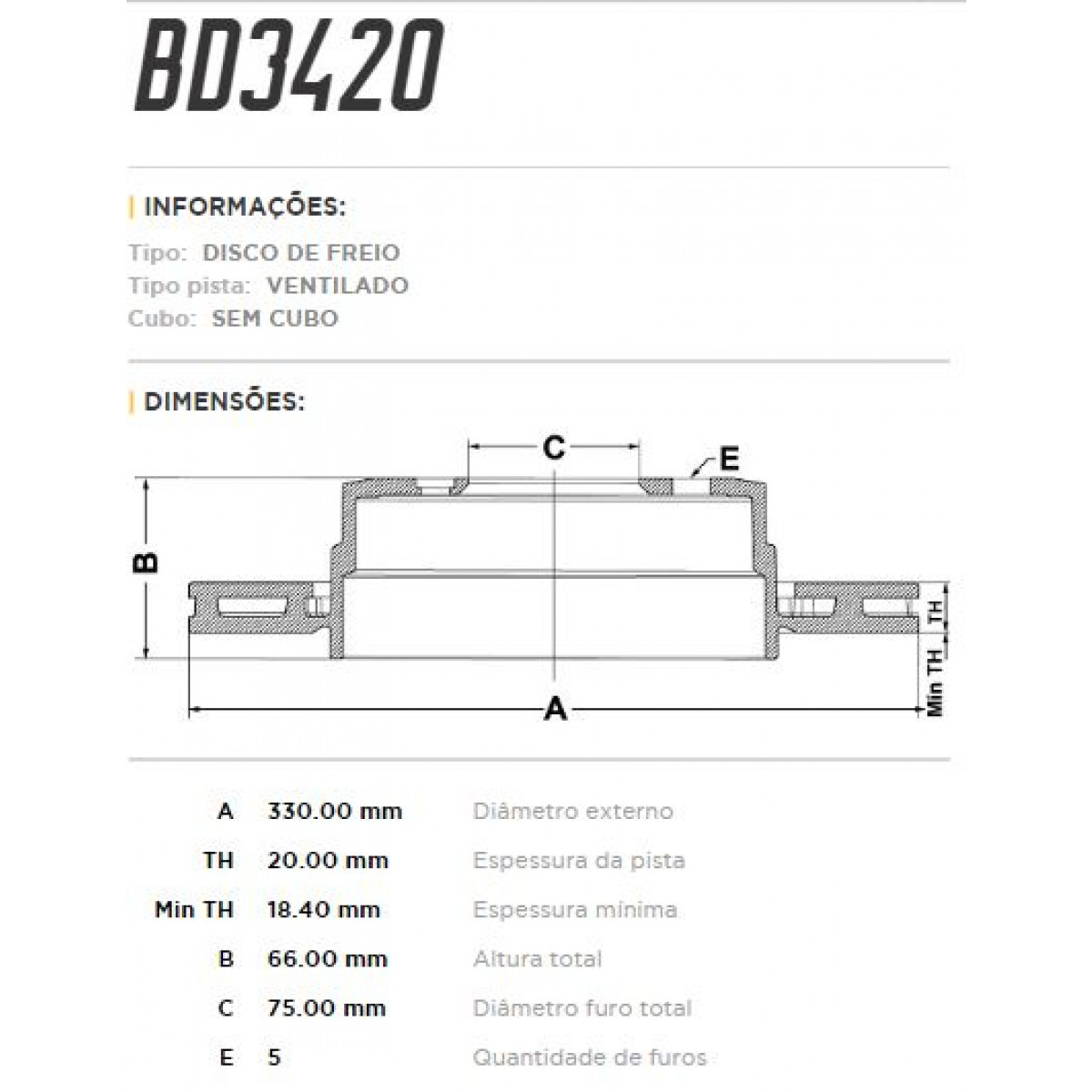 Disco Traseiro Fremax Bmw 435 14/15 (Par) BD3420 - 3