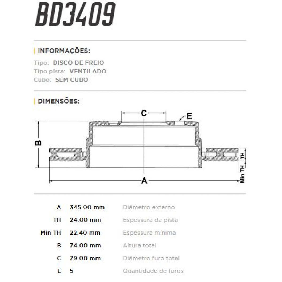 Disco Traseiro Fremax Bmw 750 06/09 (Par) BD3409 - 3