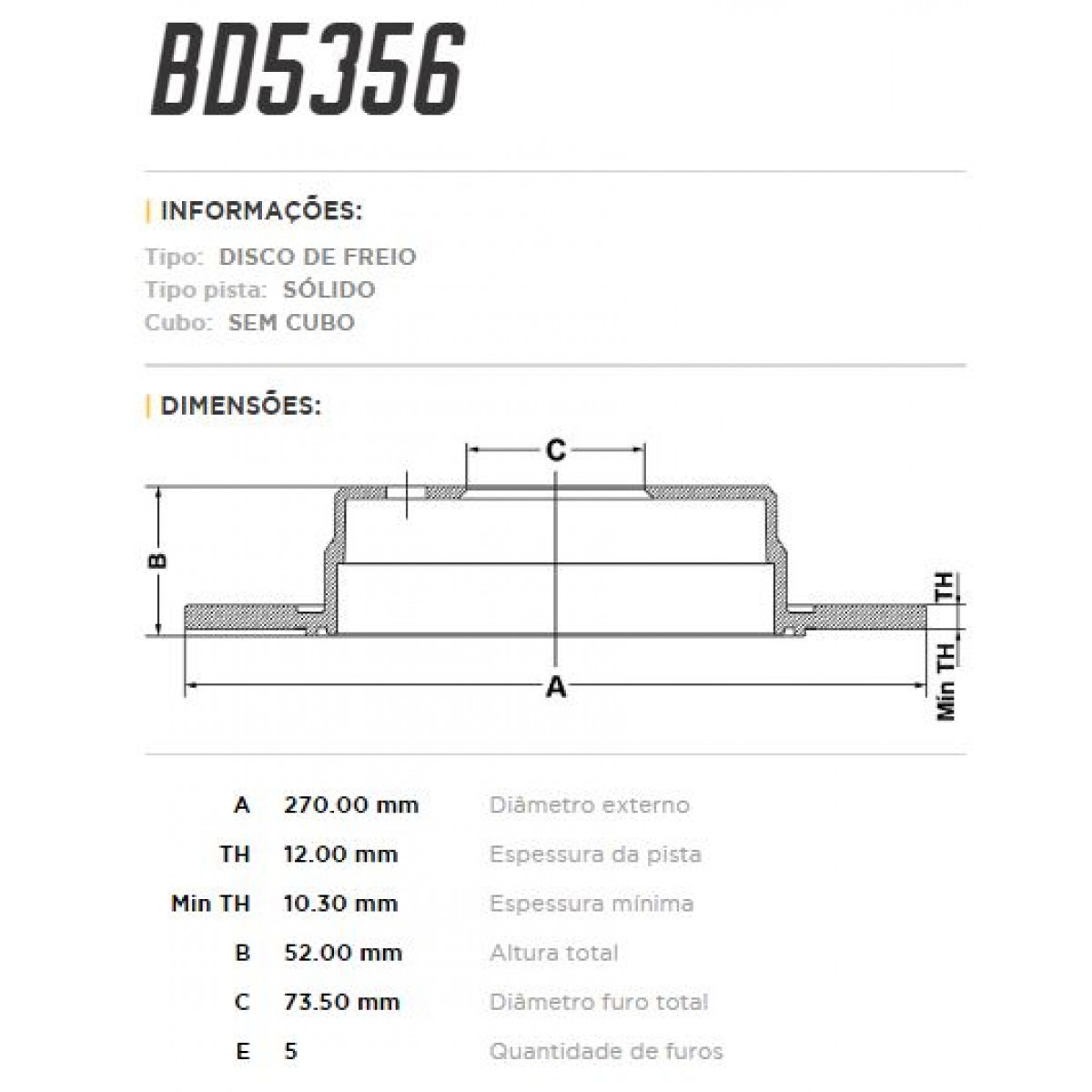 Disco Traseiro Fremax Chrysler 300M 98/01 (Par) BD5356 - 3