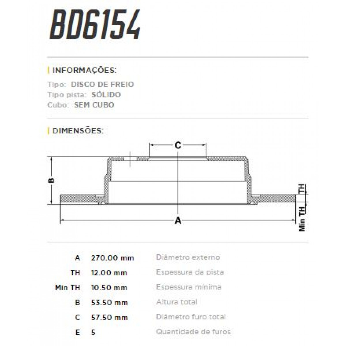 Disco Traseiro Fremax Chrysler Pt Cruiser 01/04 (Par) BD6154 - 3
