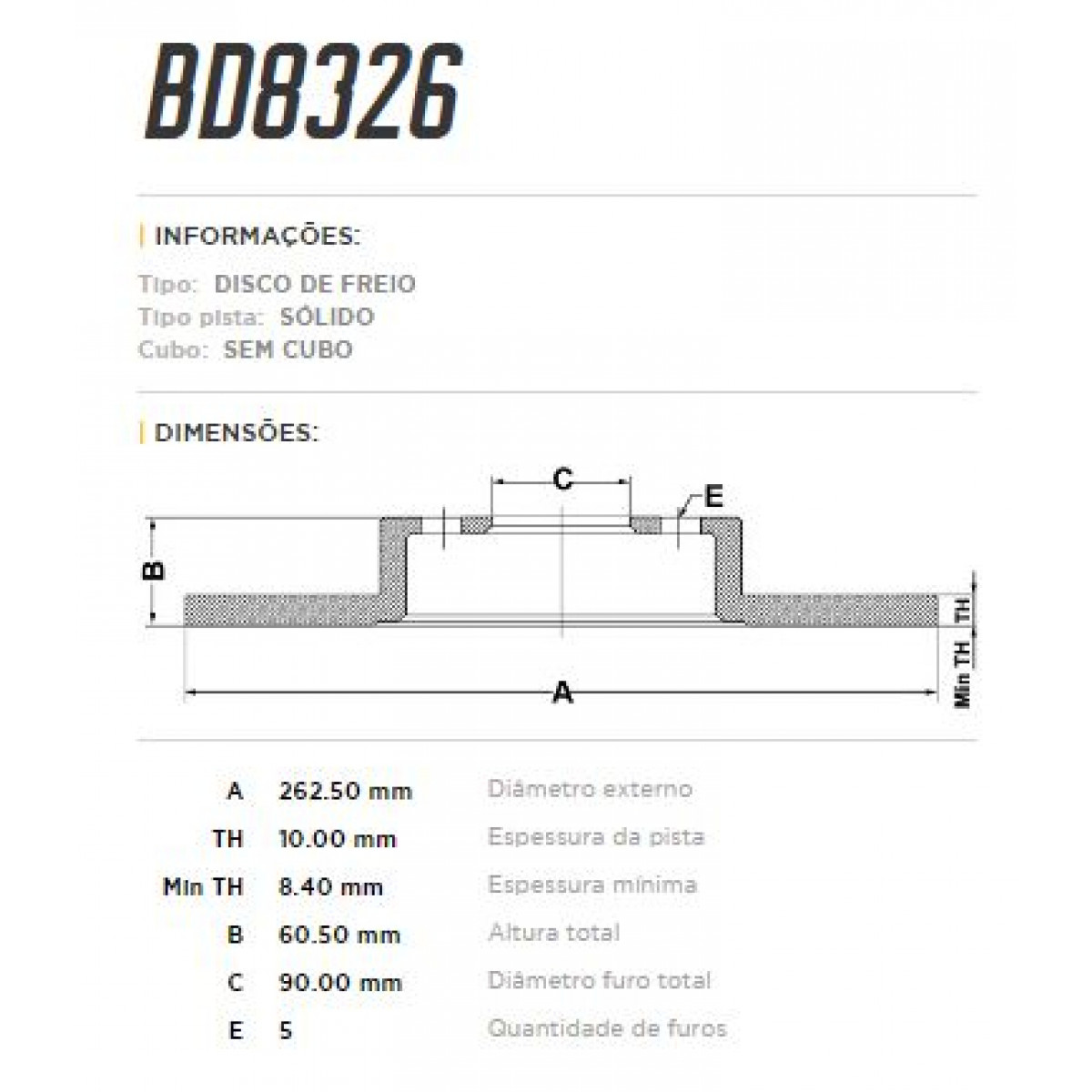 Disco Traseiro Fremax Chrysler Stratus 96/01 (Par) BD8326 - 3