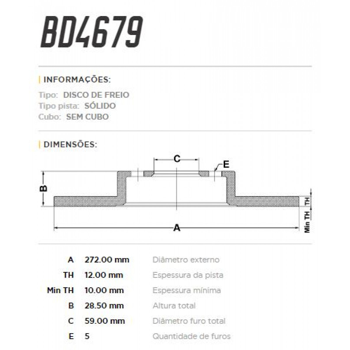 Disco Traseiro Fremax Citroën C8 03/05 (Par) BD4679 - 3