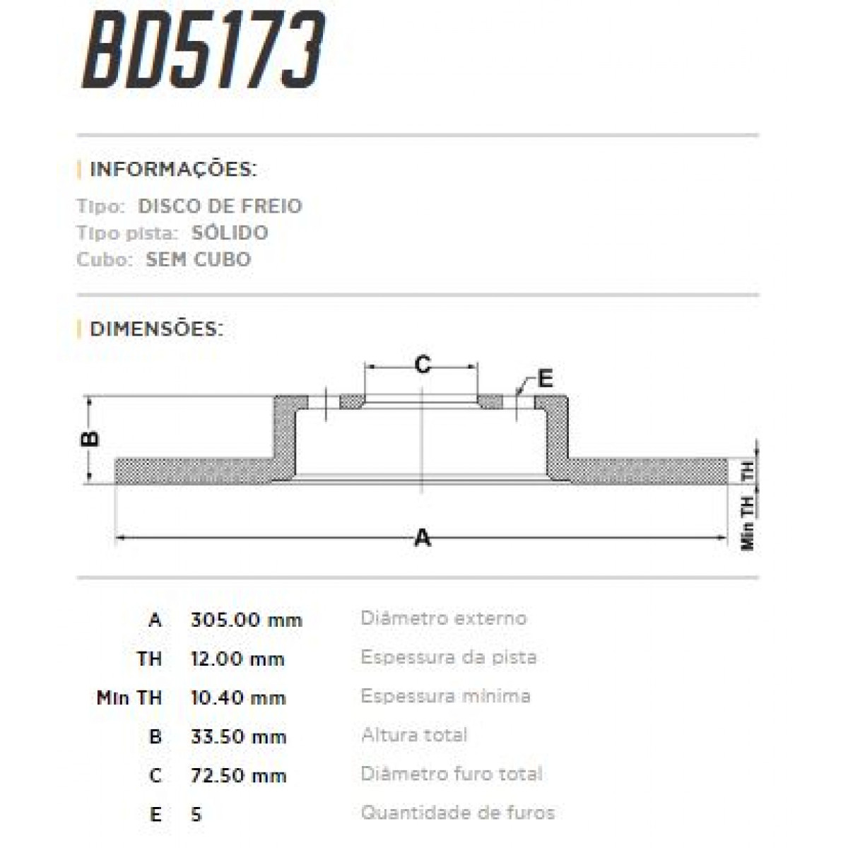 Disco Traseiro Fremax Dodge Journey 09/11 (Par) BD5173 - 3