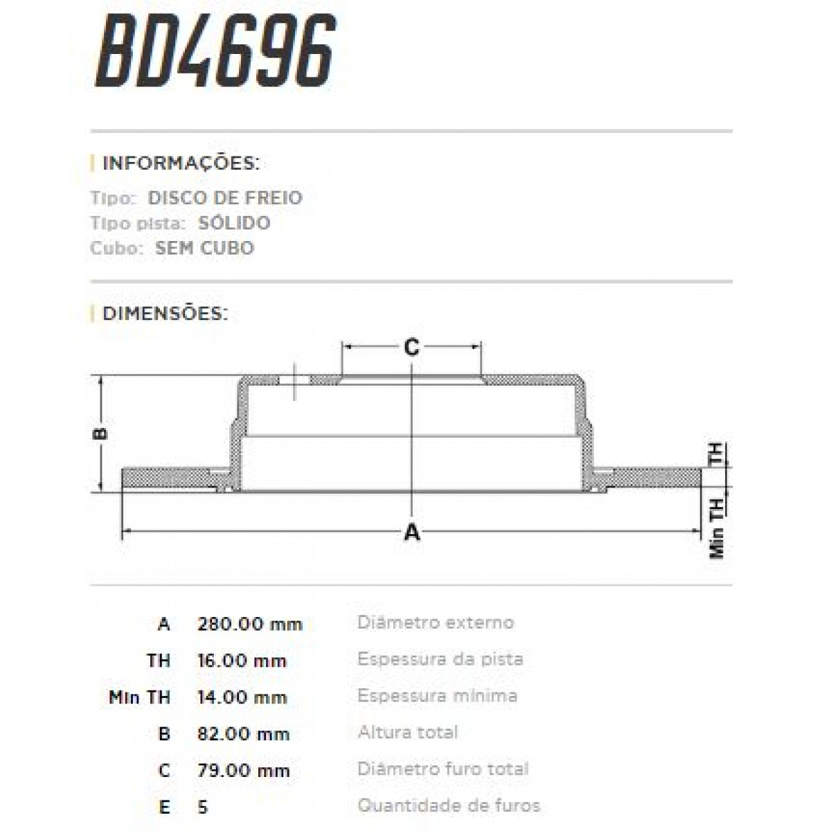 Disco Traseiro Fremax Fiat Ducato 97/99 (Par) BD4696 - 3