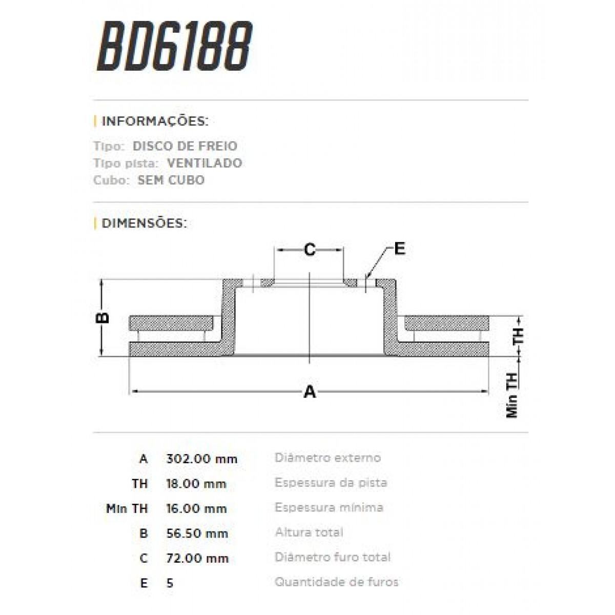 Disco Traseiro Fremax Ford Edge 11/16 (Par) BD6188 - 3