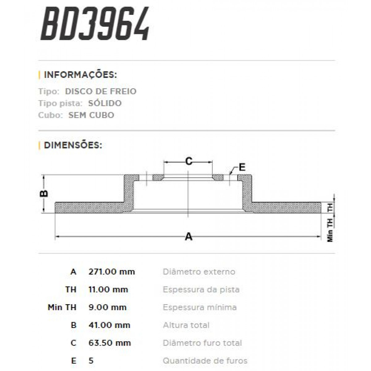 Disco Traseiro Fremax Ford Focus 16V Titanium 14/ (Par) BD3964 - 3