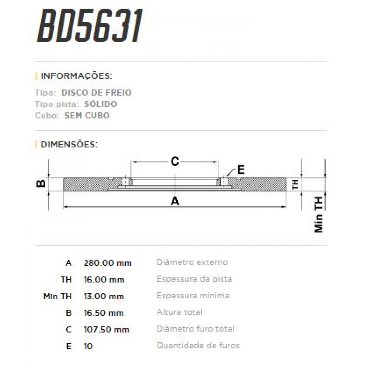 Disco Traseiro Fremax Ford Transit 09/11 (Par) BD5631 - 3