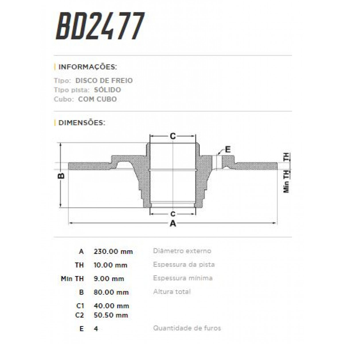 Disco Traseiro Fremax Gm Monza 85/87 (Par) BD2477 - 3