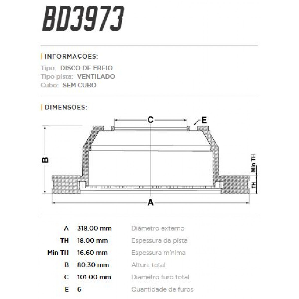 Disco Traseiro Fremax Gm Trailblazer  17/ (Par) BD3973 - 3
