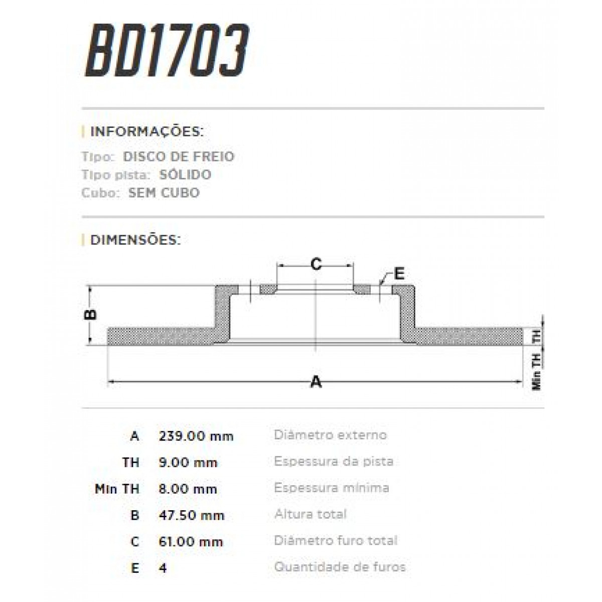 Disco Traseiro Fremax Honda Civic 92/97 (Par) BD1703 - 3