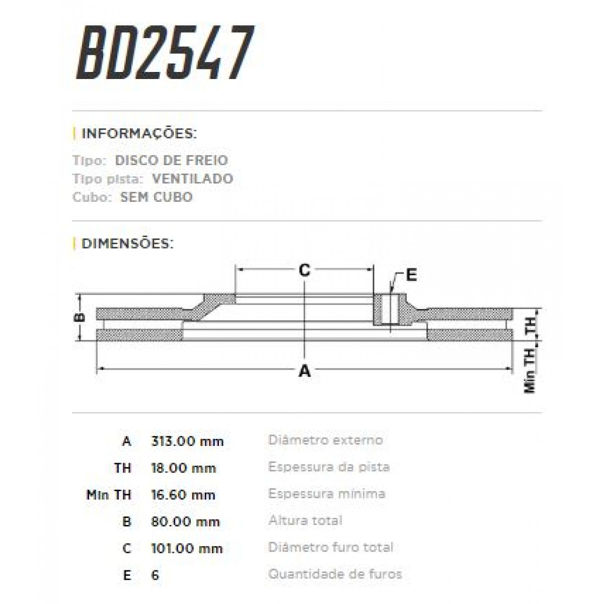 Disco Traseiro Fremax Honda Passport 94/95 (Par) BD2547 - 3