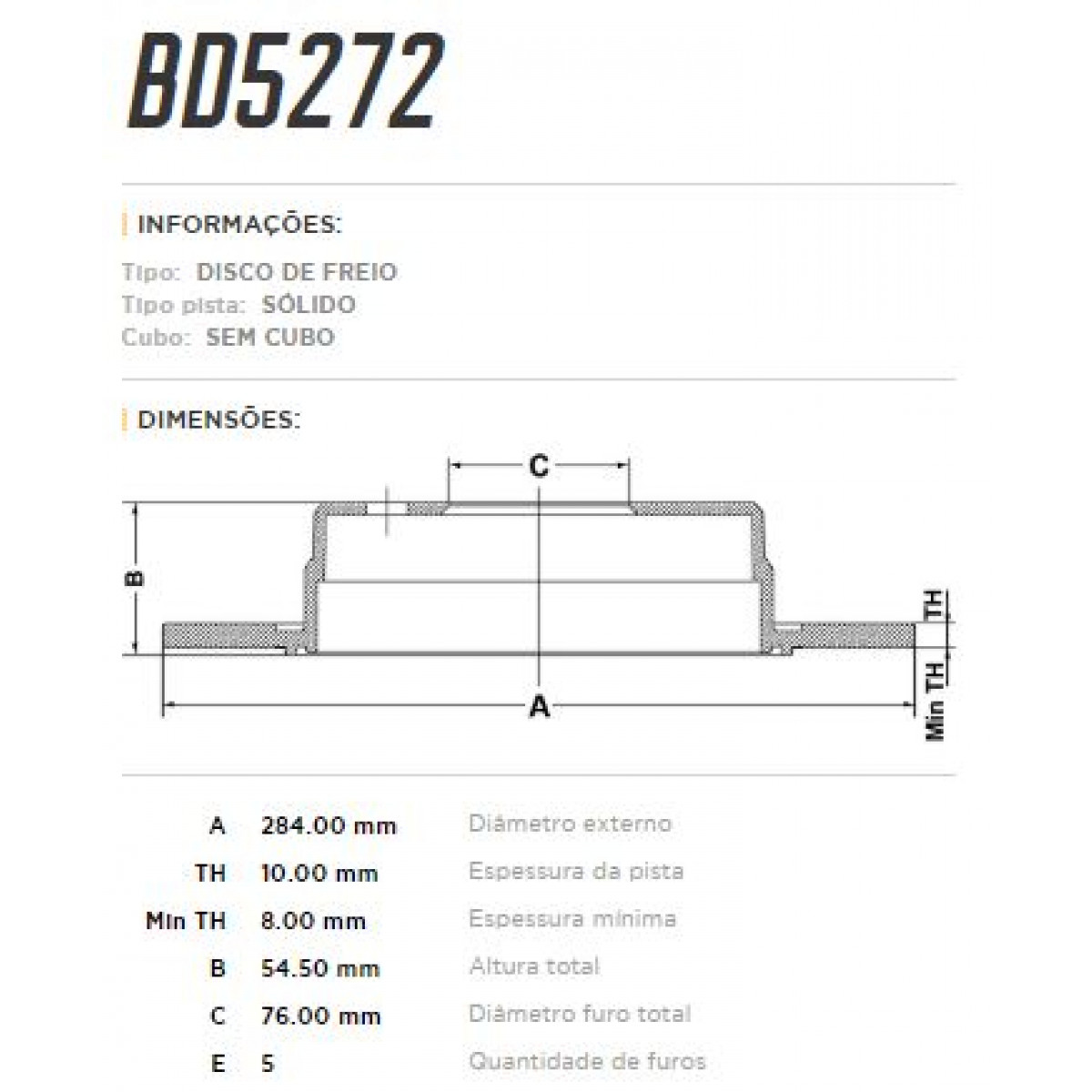 Disco Traseiro Fremax Hyundai Sonata 05/08 (Par) BD5272 - 3