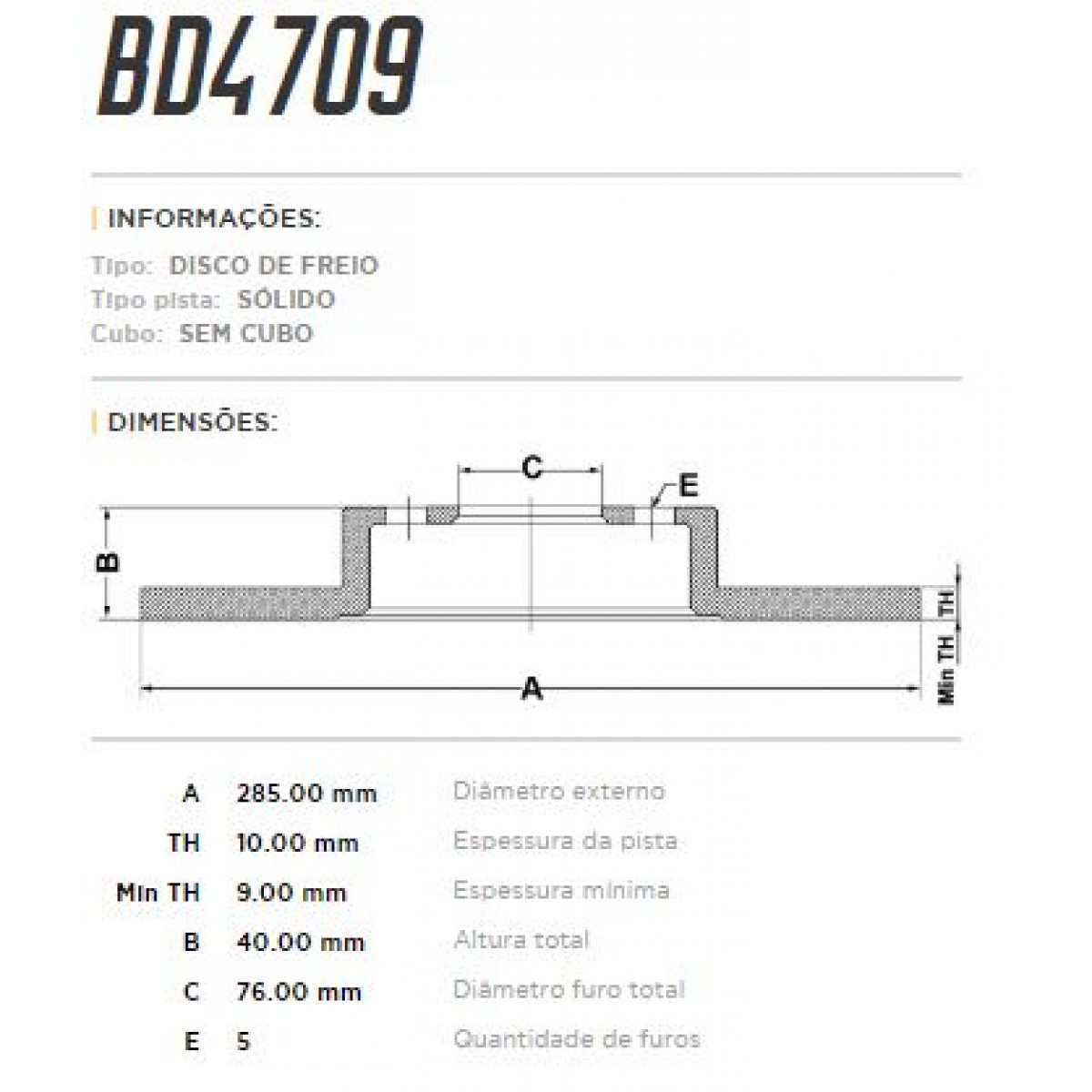 Disco Traseiro Fremax Jac J5 10/16 (Par) BD4709 - 3