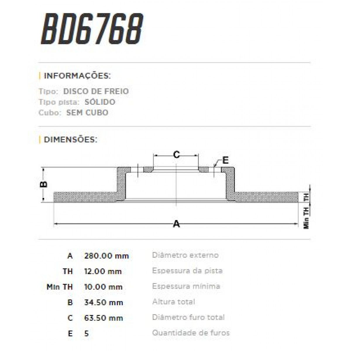 Disco Traseiro Fremax Jaguar X Type 01/09 (Par) BD6768 - 3