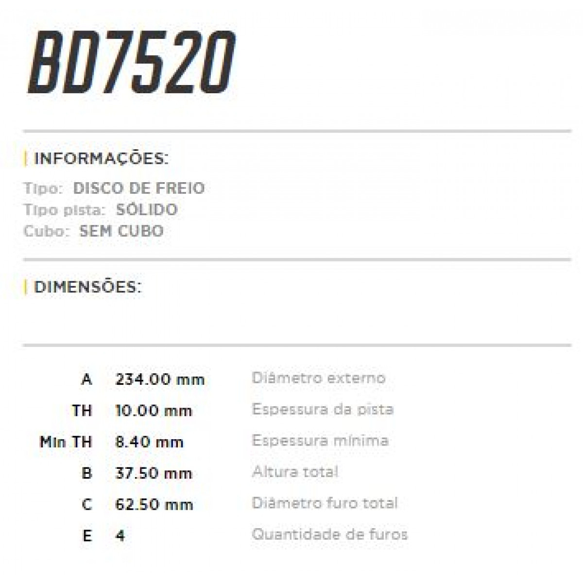Disco Traseiro Fremax Kia Picanto 06/ (Par) BD7520 - 3
