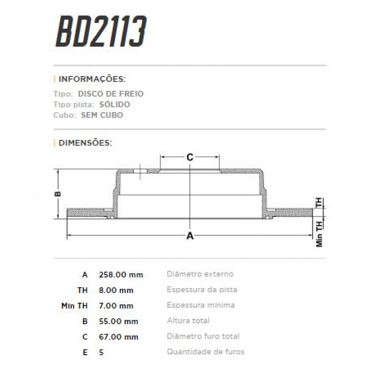 Disco Traseiro Fremax Mercedes A190 (W168) 99/05 (Par) BD2113 - 3