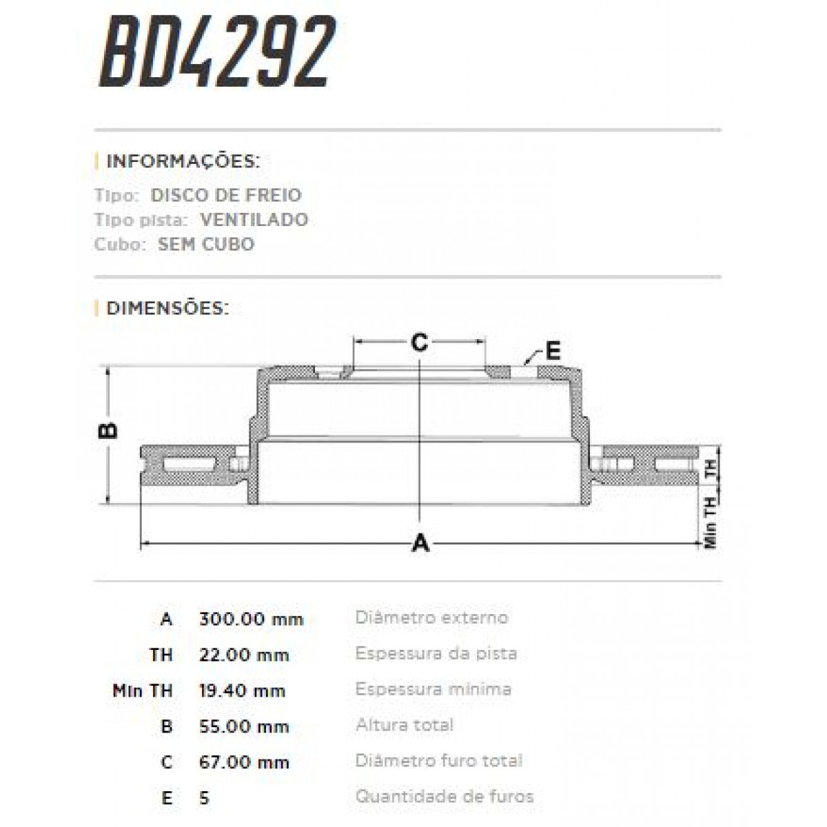 Disco Traseiro Fremax Mercedes C 43 Amg 98/00 (Par) BD4292 - 3