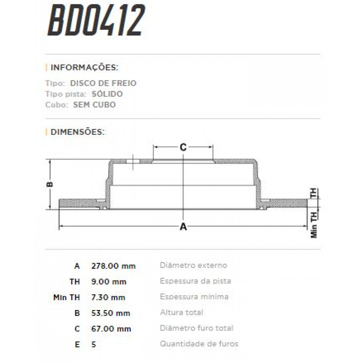Disco Traseiro Fremax Mercedes C200 Kompressor 01/03 (Par) BD0412 - 3