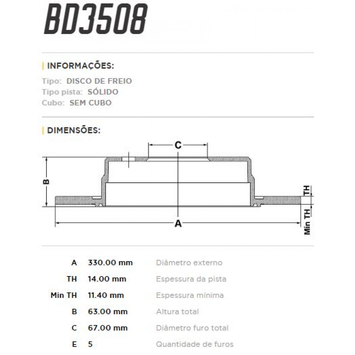 Disco Traseiro Fremax Mercedes Ml320 07/09 (Par) BD3508 - 3