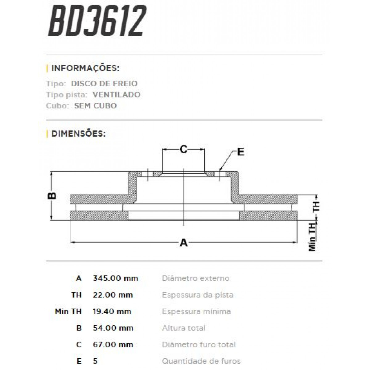 Disco Traseiro Fremax Mercedes Ml350 Cgi 12/13 (Par) BD3612 - 3