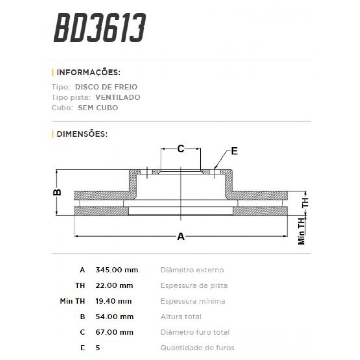 Disco Traseiro Fremax Mercedes Ml350 Cgi 12/13 (Par) BD3613 - 3