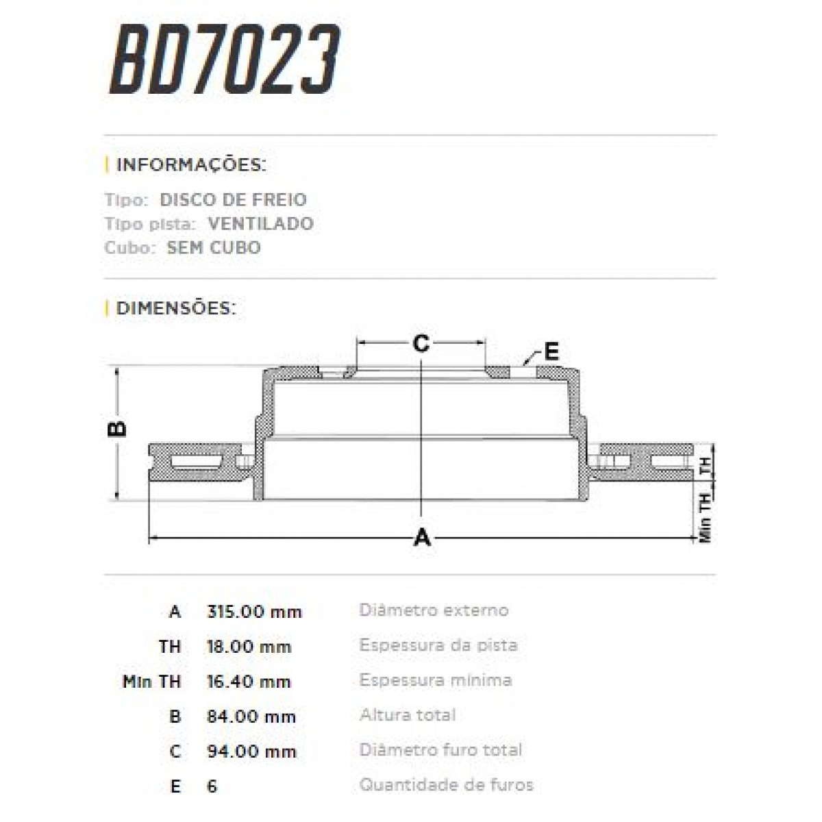 Disco Traseiro Fremax Mitsubishi Pajero Dakar 09/15 (Par) BD7023 - 3
