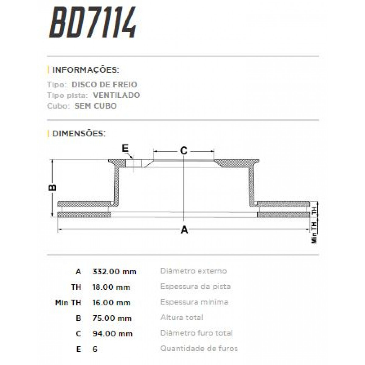 Disco Traseiro Fremax Mitsubishi Pajero Full 07/ (Par) BD7114 - 3