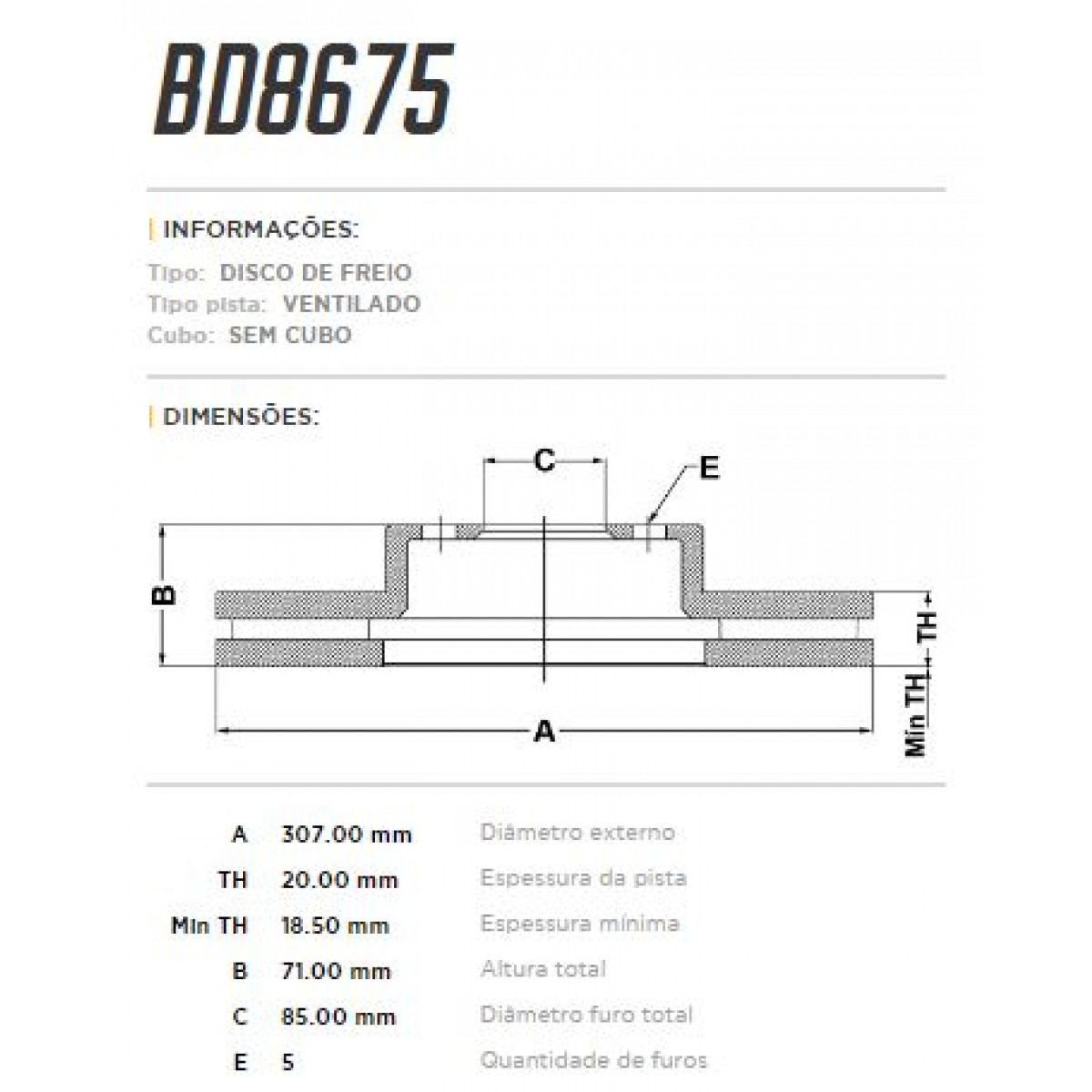 Disco Traseiro Fremax Ssangyong Actyon 07/15 (Par) BD8675 - 3