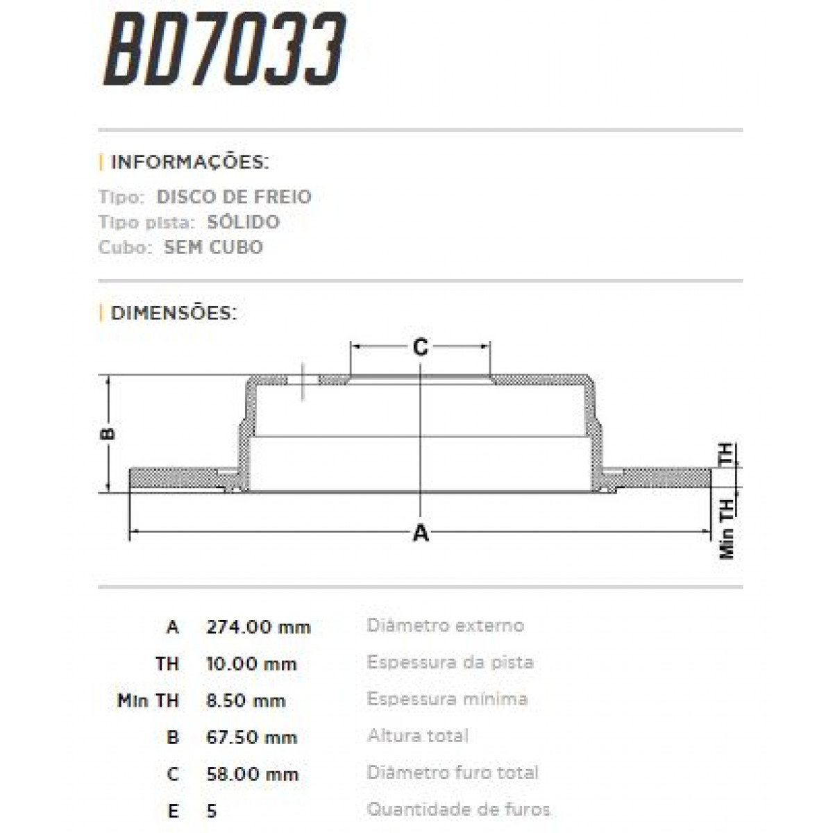 Disco Traseiro Fremax Subaru Impreza Wrx 06/16 (Par) BD7033 - 3