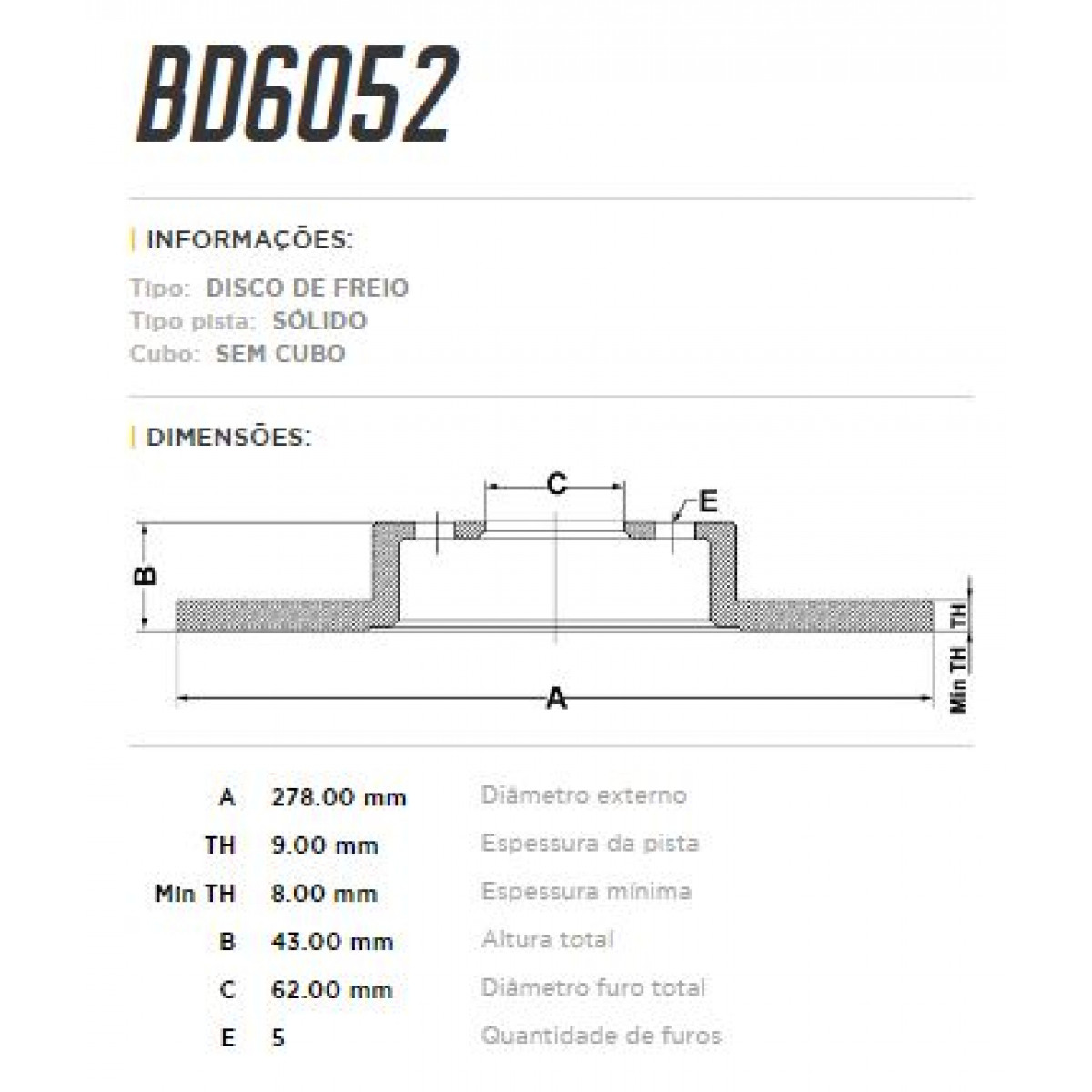 Disco Traseiro Fremax Suzuki Sx4 08/15 (Par) BD6052 - 3
