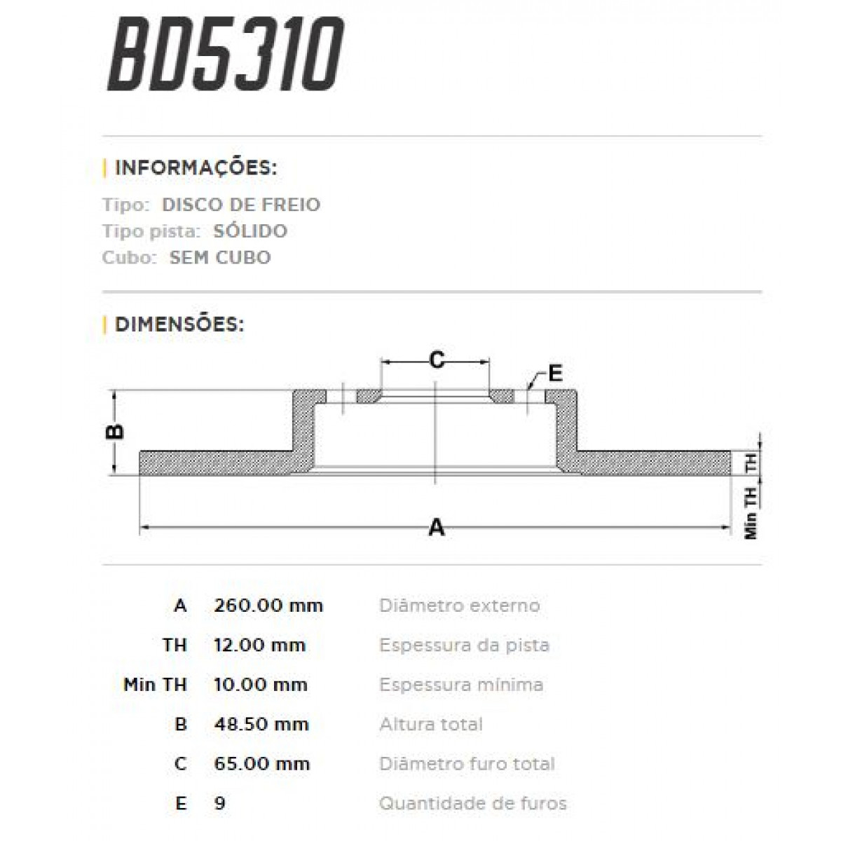 Disco Traseiro Fremax Vw Golf 99/14 (Par) BD5310 - 3