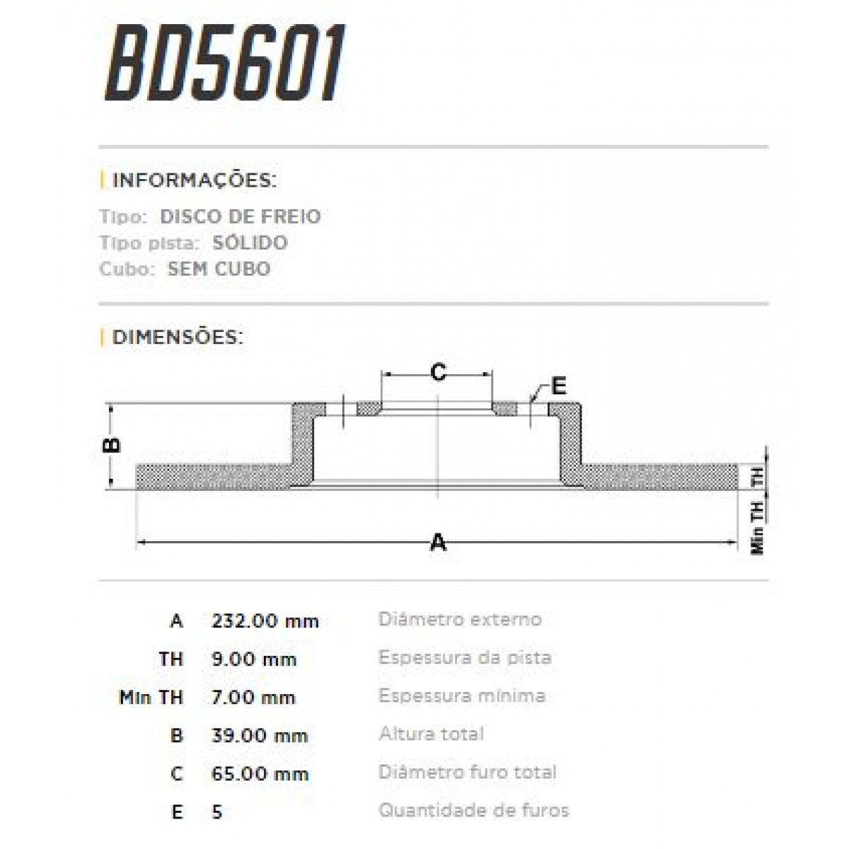Disco Traseiro Fremax Vw Golf 99/14 (Par) BD5601 - 3