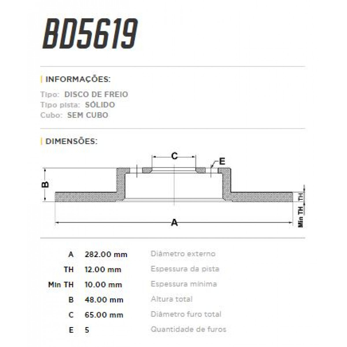Disco Traseiro Fremax Vw Golf 99/14 (Par) BD5619 - 3